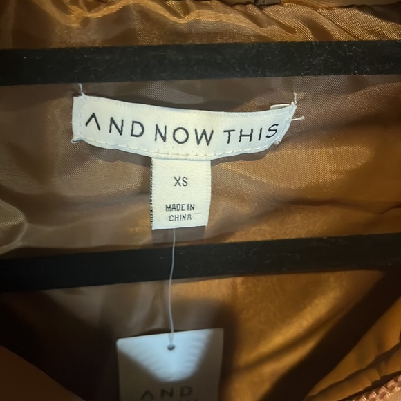 NWT And Now This Cognac Faux Leather Puffer Vest size XS - Picture 4 of 6